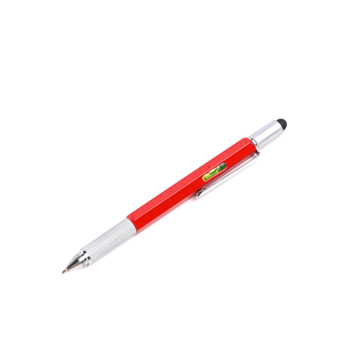Pluma Multifuncional 5 en 1 Cuerpo Metalico Rojo
