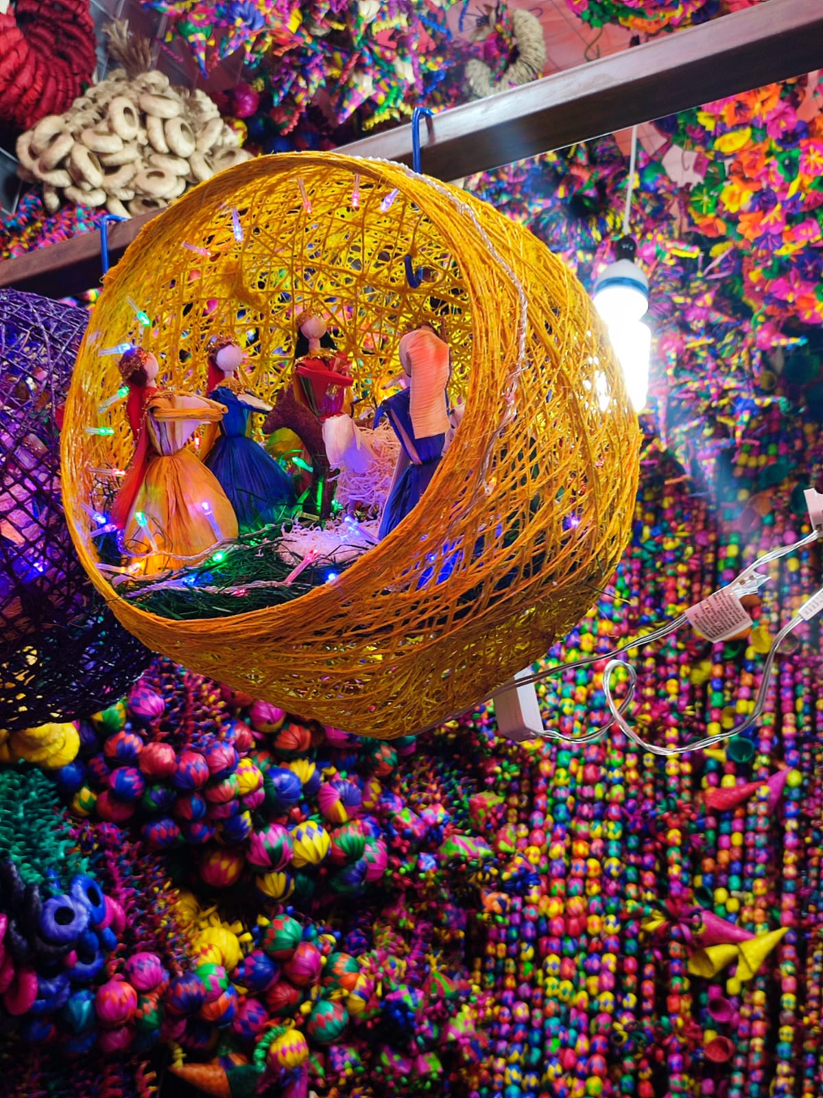 Nacimiento Navideño Artesanal Adorno Navidad Con Luz 12 pzs