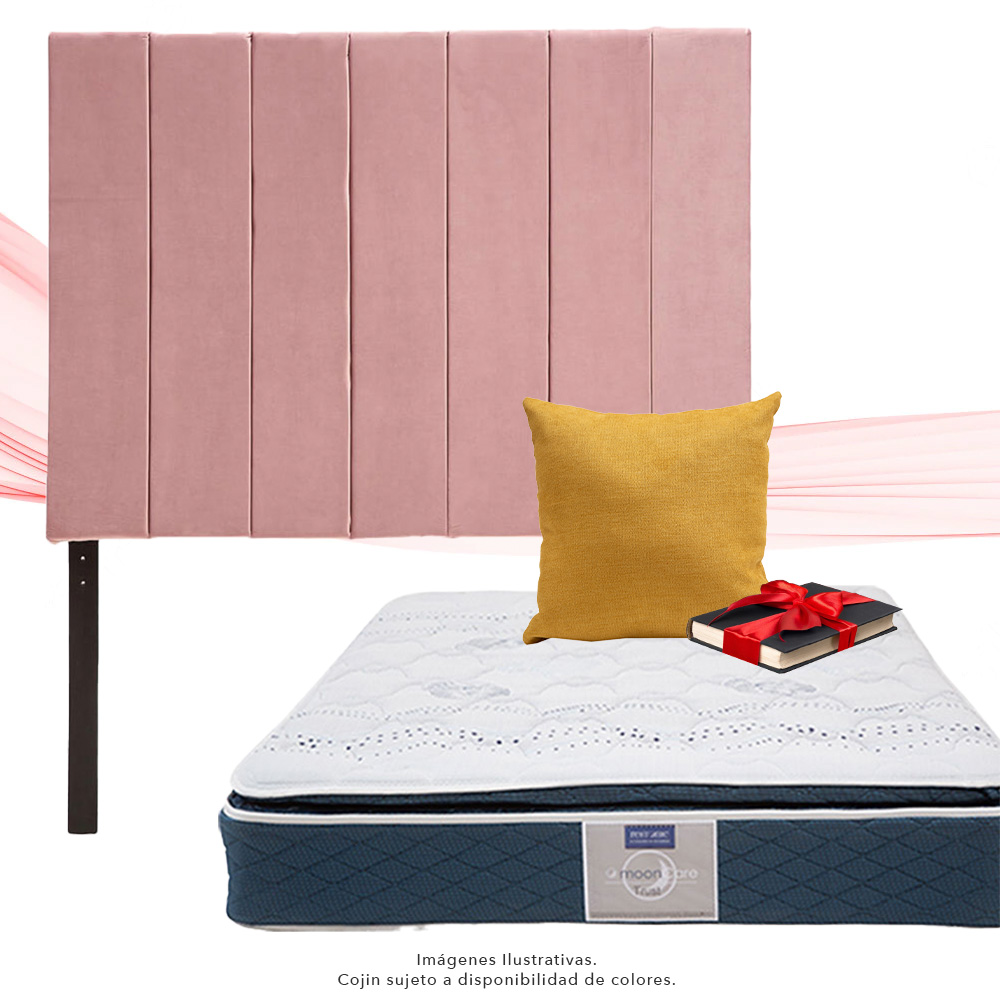 Colchón Matrimonial Restonic Trust Con Cabecera Dicasa Argos Palo de Rosa