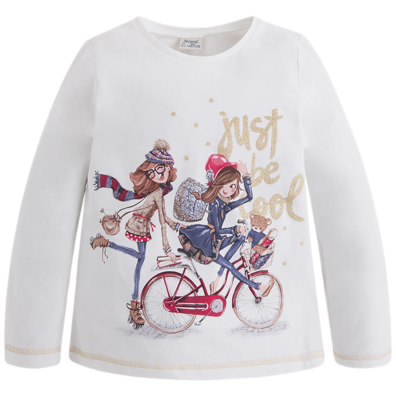 Conjunto camiseta de manga larga y falda con diseño a cuadros para niña marca Mayoral