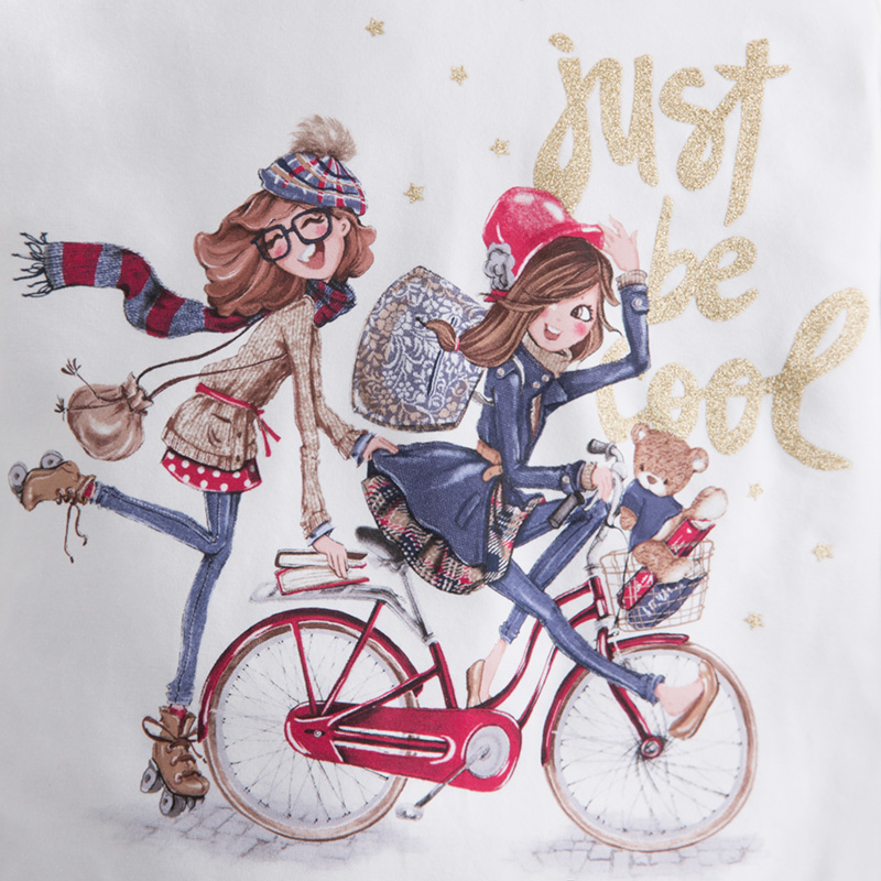 Conjunto camiseta de manga larga y falda con diseño a cuadros para niña marca Mayoral