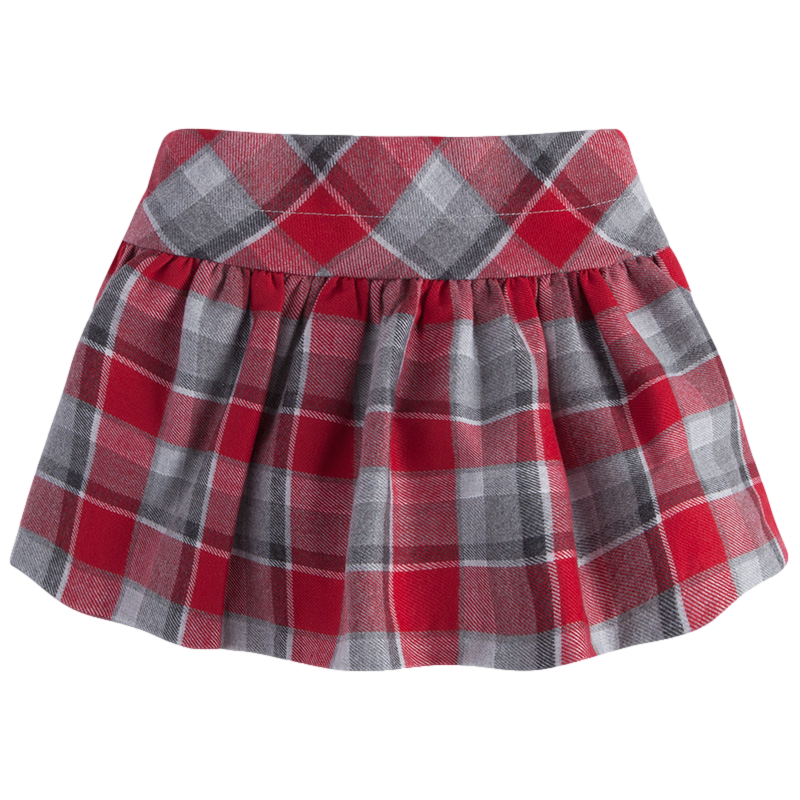 Conjunto camiseta de manga larga y falda con diseño a cuadros para niña marca Mayoral