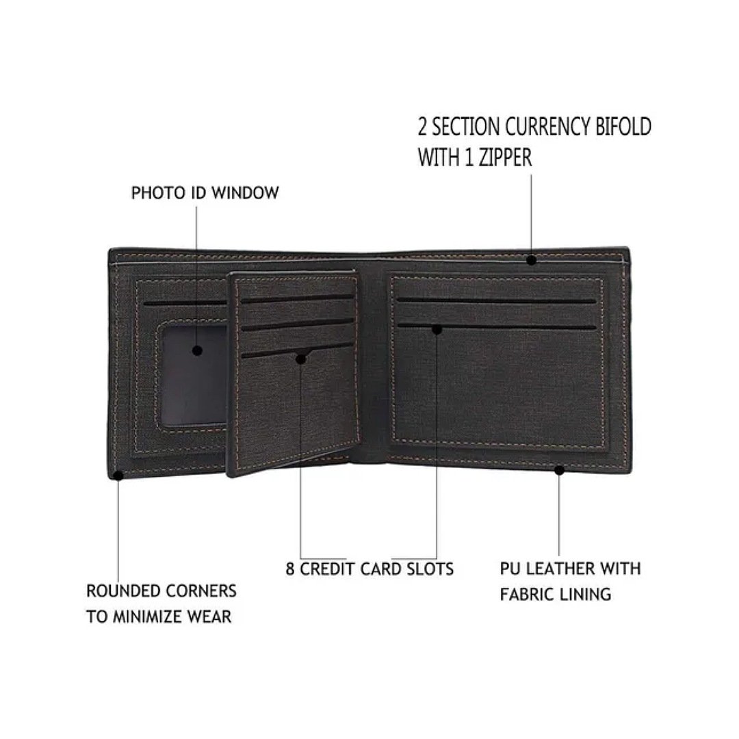 Cartera Billetera De Cuero Con Múltiples Tarjetas Para Hombre