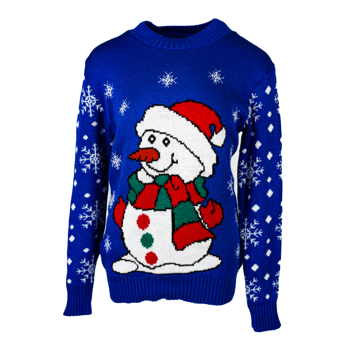Sueter Navideño Estampado De Muñeco De Nieve Para Mujer 64 - Azul