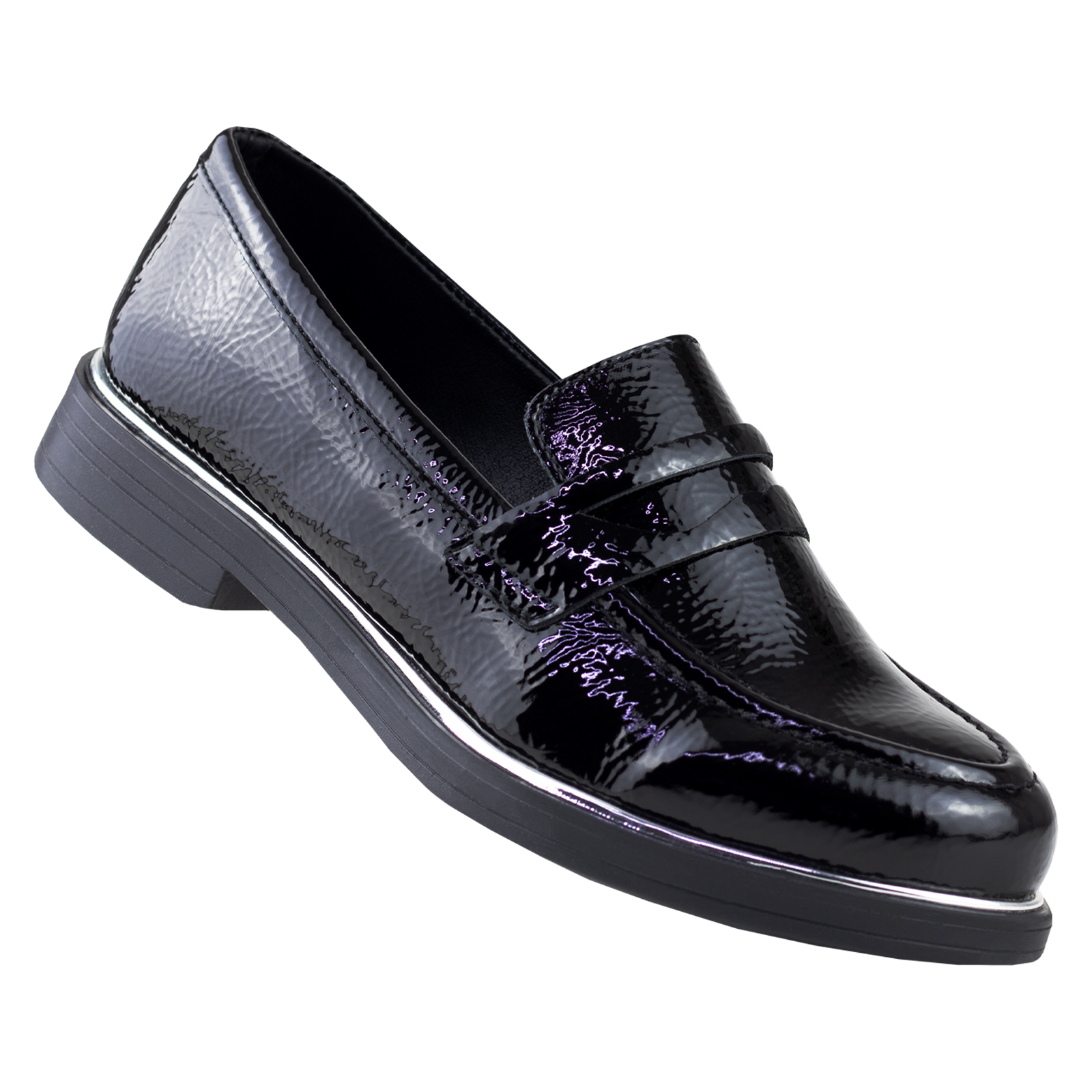 Mocasines Mujer Estilo Loafer De Charol Chabelo C98-a Negro