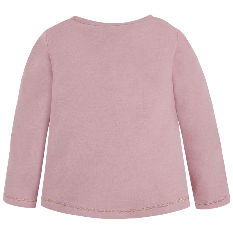 Conjunto camiseta de manga larga con purpurina y falda vaquera con tachuelas marca Mayoral