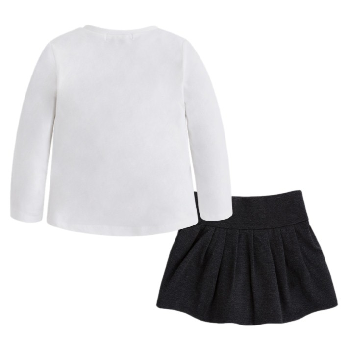 Conjunto con camiseta de manga larga y falda para niña marca Mayoral