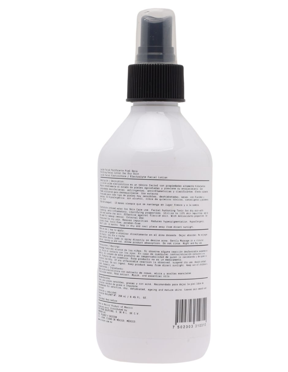 Loción de limpieza Facial Piel Seca Tónico hidratante, antiséptica astringente anti acné para imperfecciones y puntos negros, efecto aclarante natural con extracto de mirra
