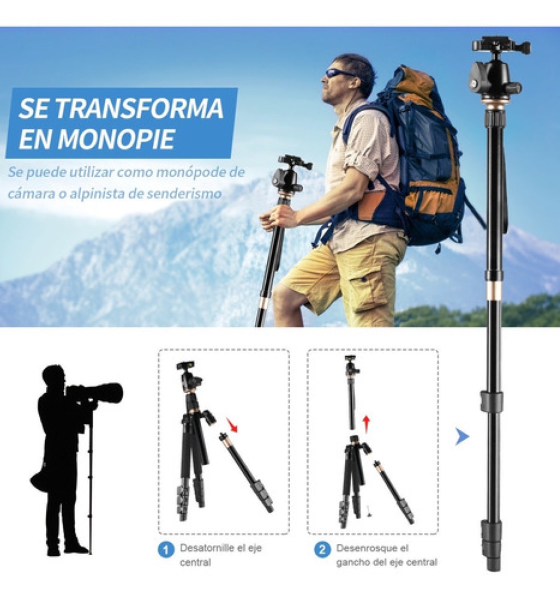 Trípode Estabilizador Profesional Y Portátil Para Cámara