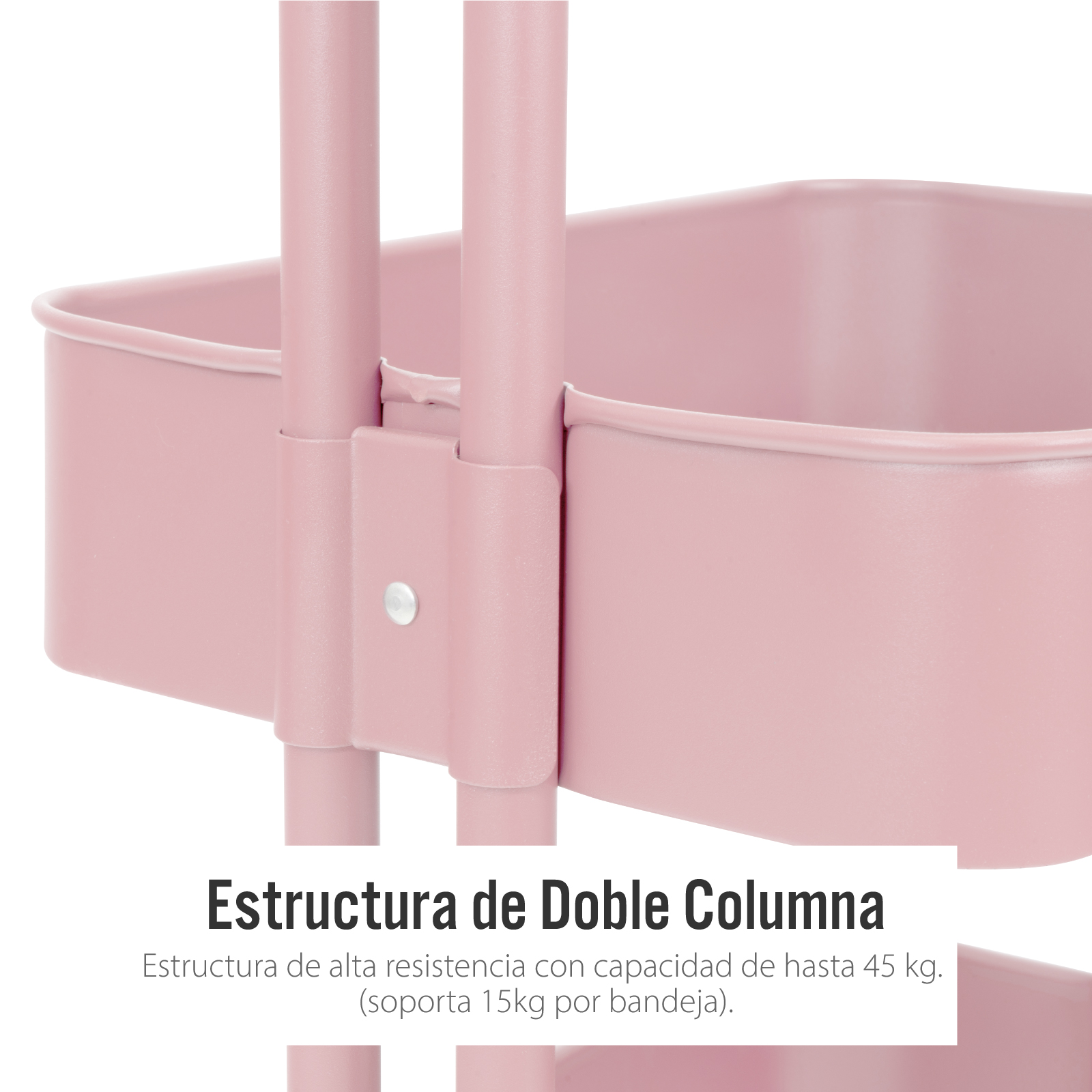 Carrito Organizador Multiusos Metálico De 3 Niveles C/ Agarre Onof