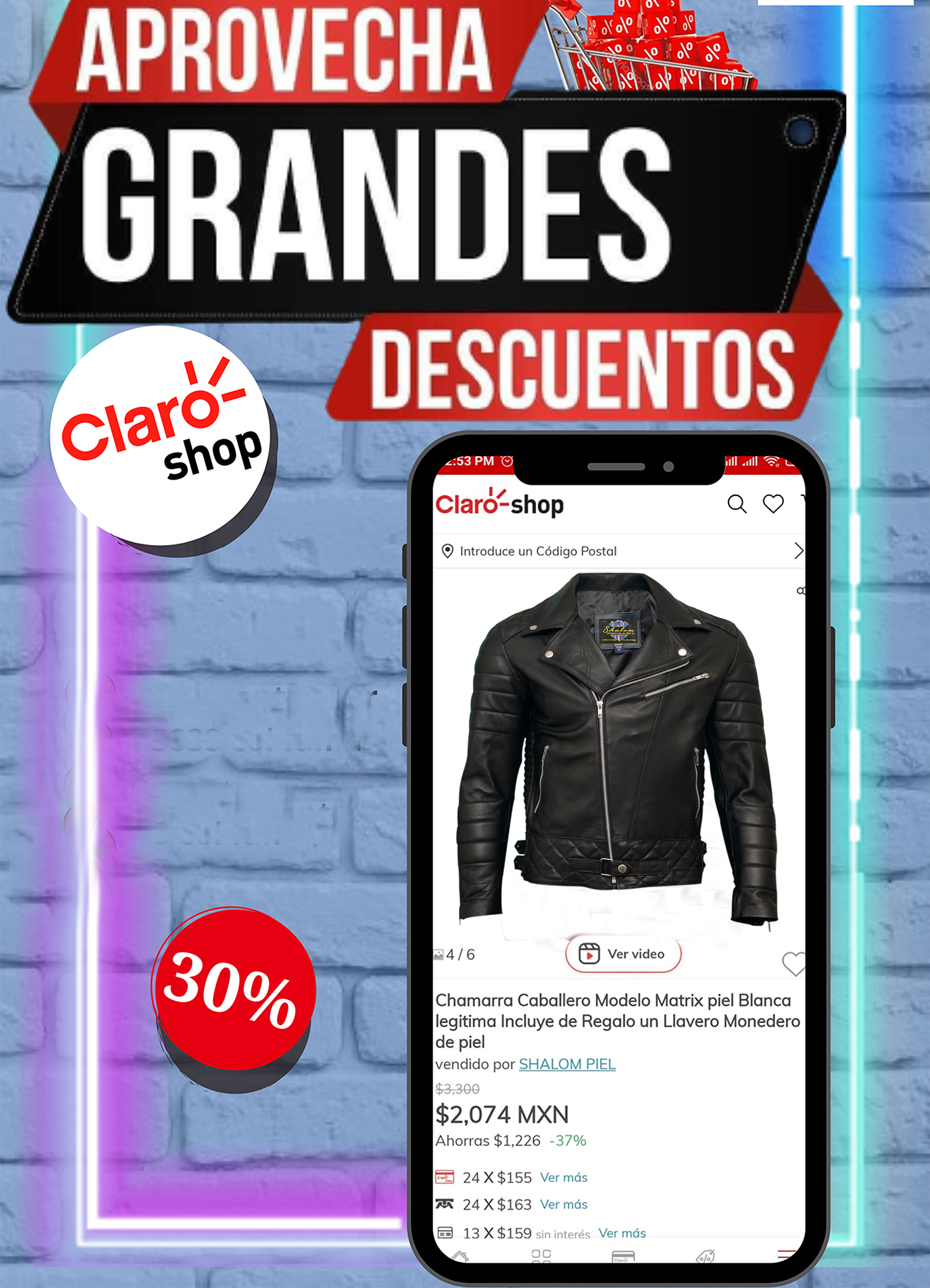 Chamarra de Piel Caballero Casual Cruzada Incluye de Regalo llaveroMonedero de Piel 