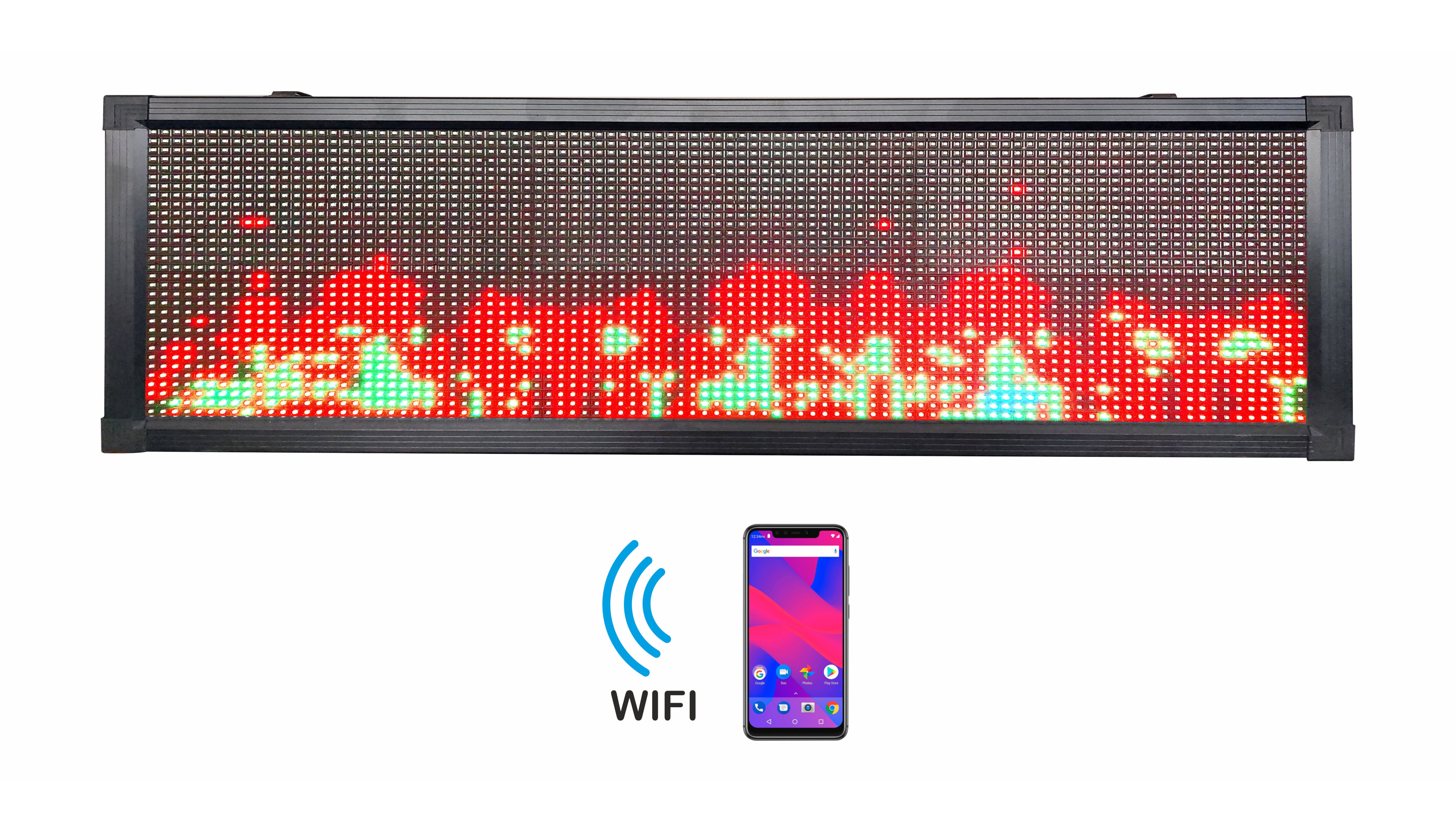 Letrero Led Programable RGB Por Wifi 100x40cm Para Publicidad, Facil de usar.
