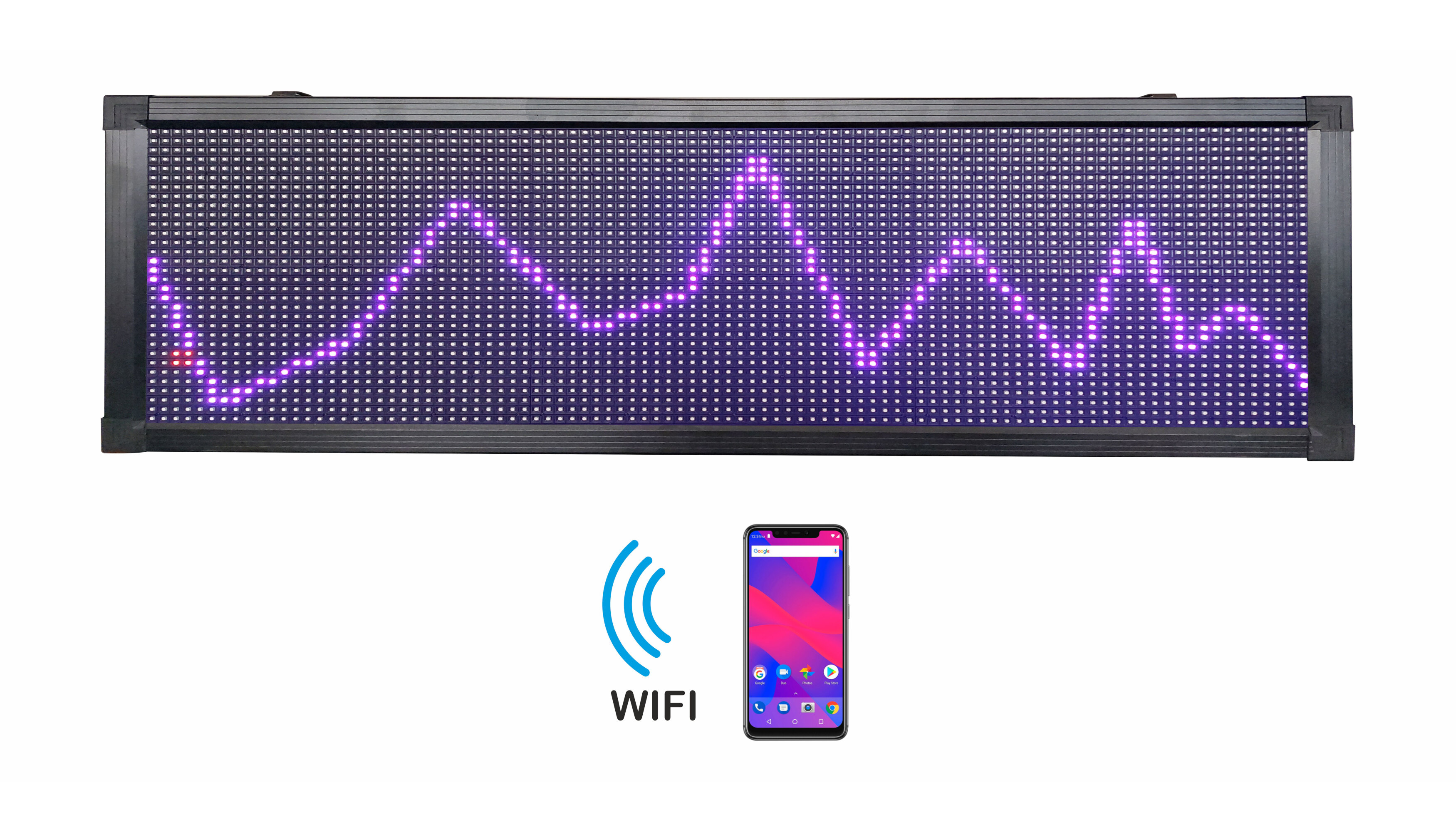 Letrero Led Programable RGB Por Wifi 100x40cm Para Publicidad, Facil de usar.