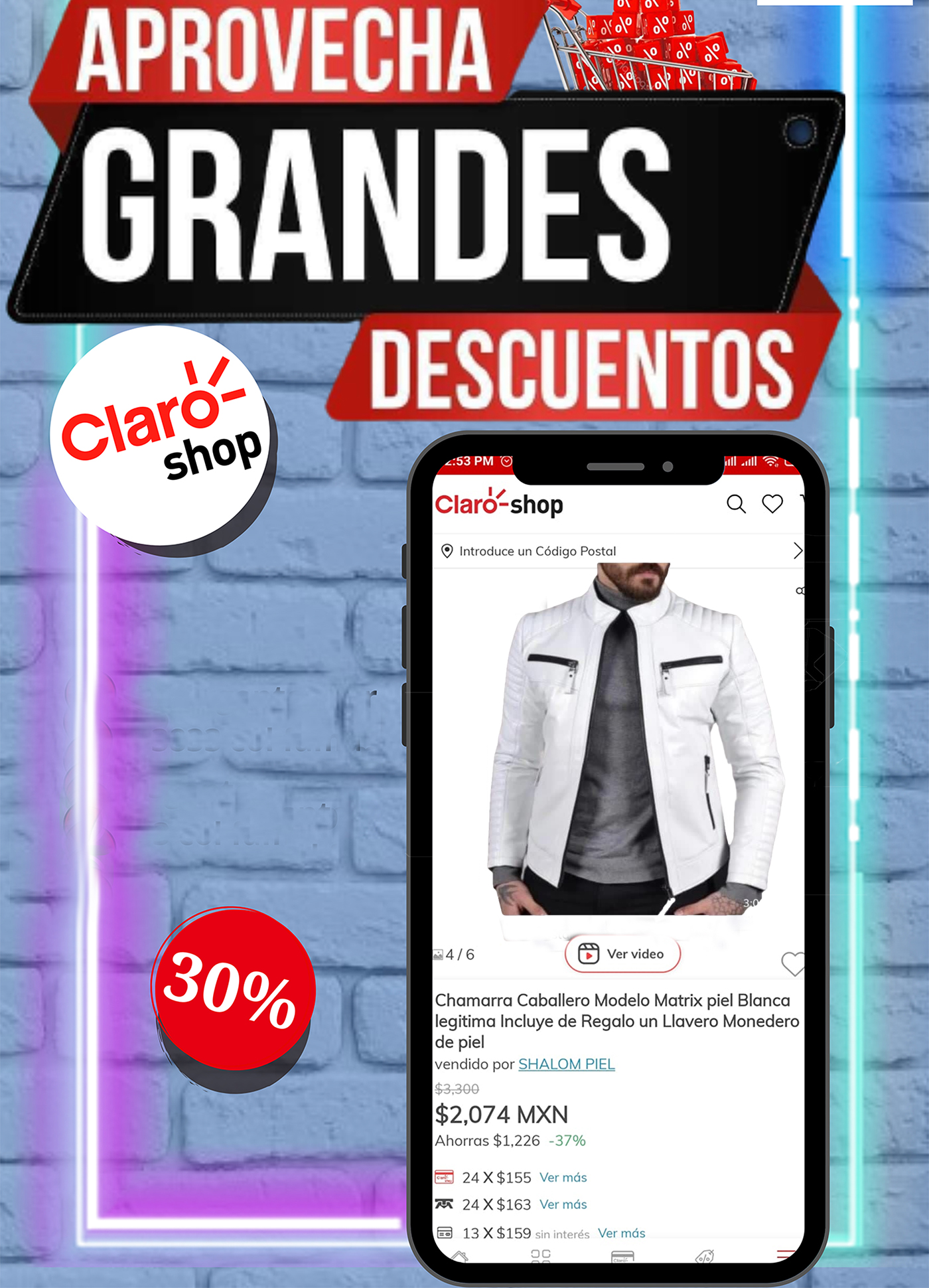 Chamarra Caballero Modelo Matrix piel Blanca legitima Incluye de Regalo un Llavero Monedero de piel