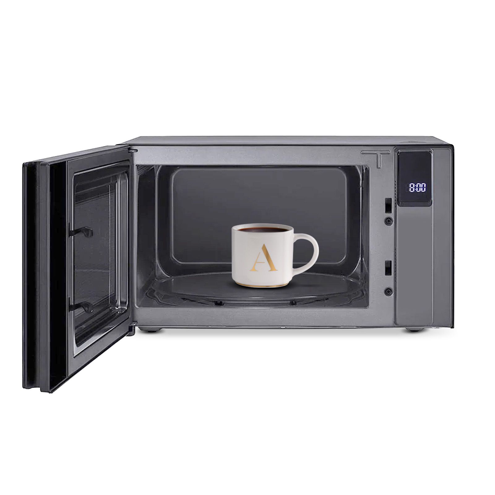 LuckyLy Tazas para Café de Iniciales Oro de 500ml , Grandes y Originales, Taza Térmica - Modelo Marla, Letra O