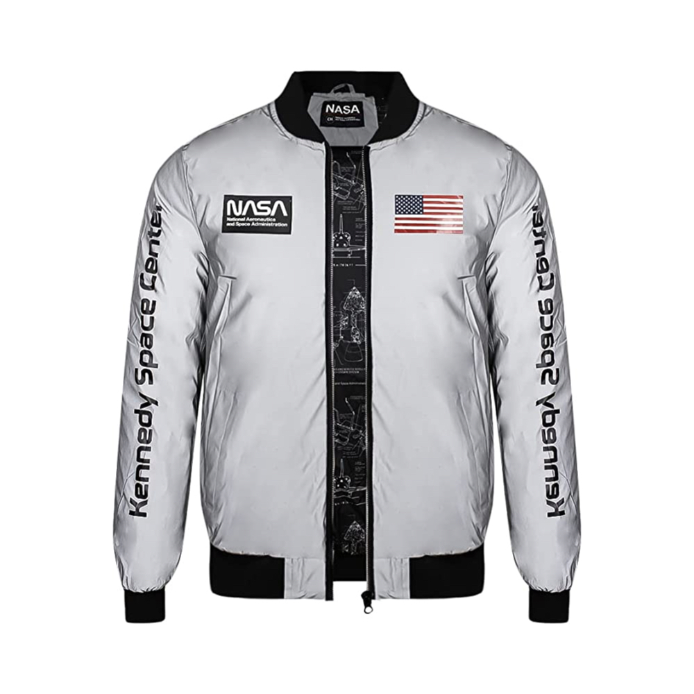 Chamarra Nasa Original tipo Bomber Reflejante para Hombre