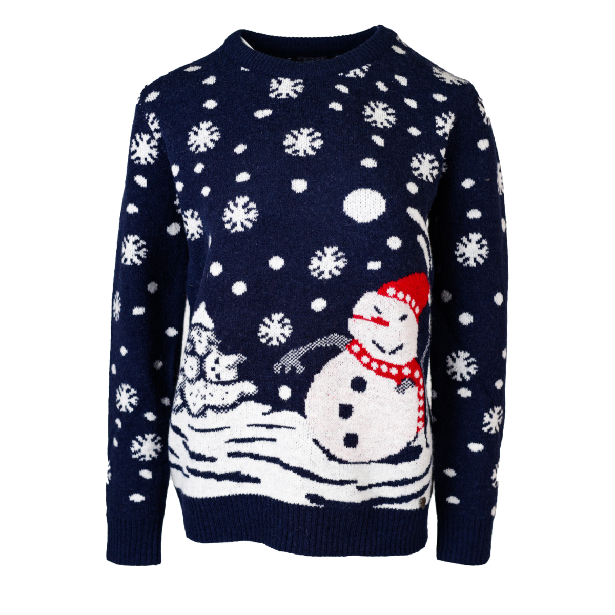 Sueter Con Paisaje Navideño Para Mujer 69 - Azul Marino