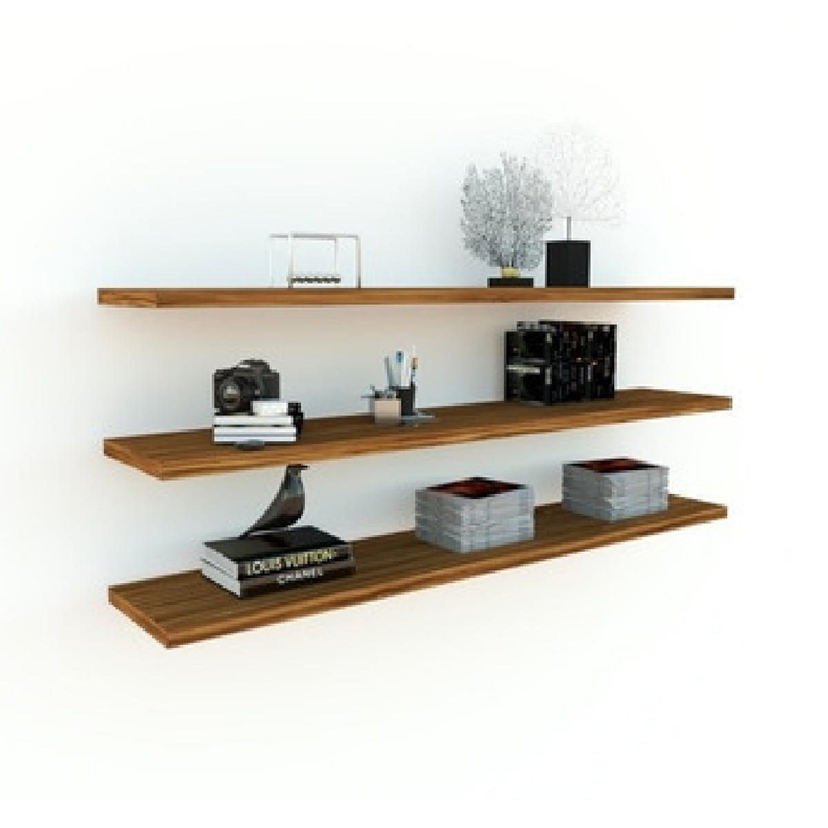 Set de 3 Repisas Flotantes 40 x 15 cm Nogal Terracota