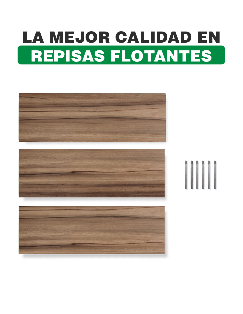Set de 3 Repisas Flotantes 40 x 15 cm Nogal Terracota