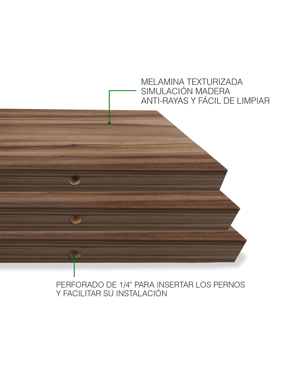 Set de 3 Repisas Flotantes 40 x 15 cm Nogal Terracota