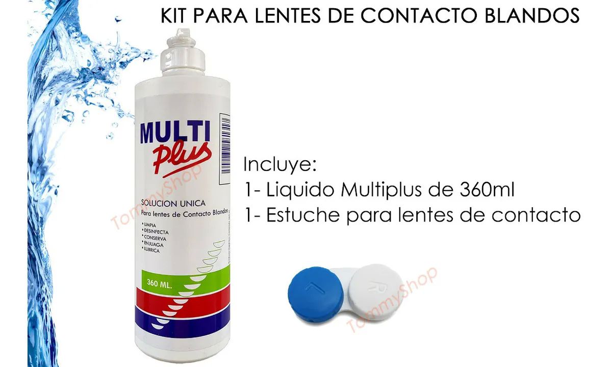 Multiplus Liquido Limpiador Lentes D Contacto Con Estuche portatil