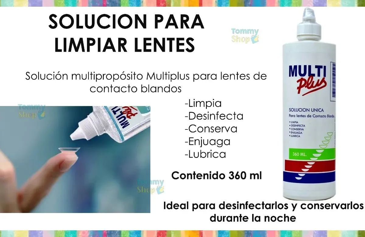Multiplus Liquido Limpiador Lentes D Contacto Con Estuche portatil