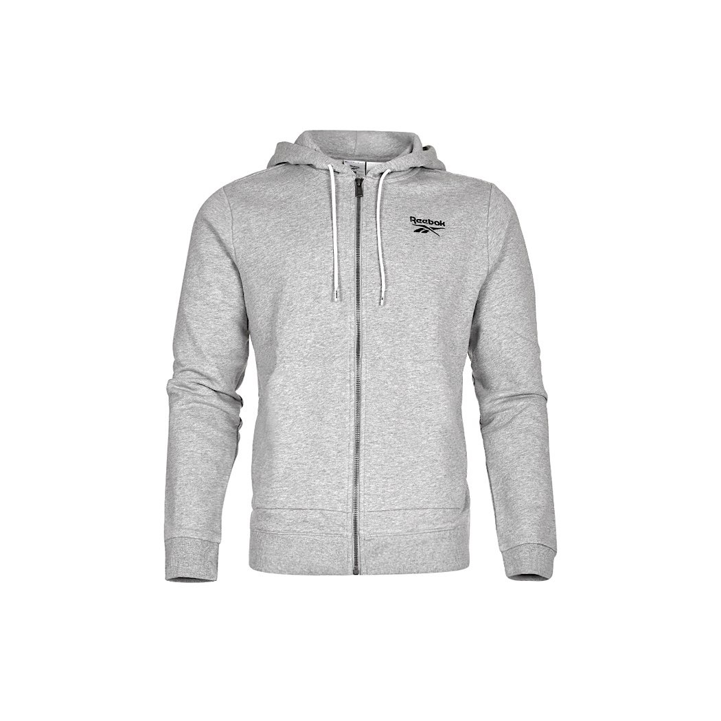 SUDADERA CABALLERO REEBOK FT FZ HOODIE GJ0643 TEXTIL GRIS
