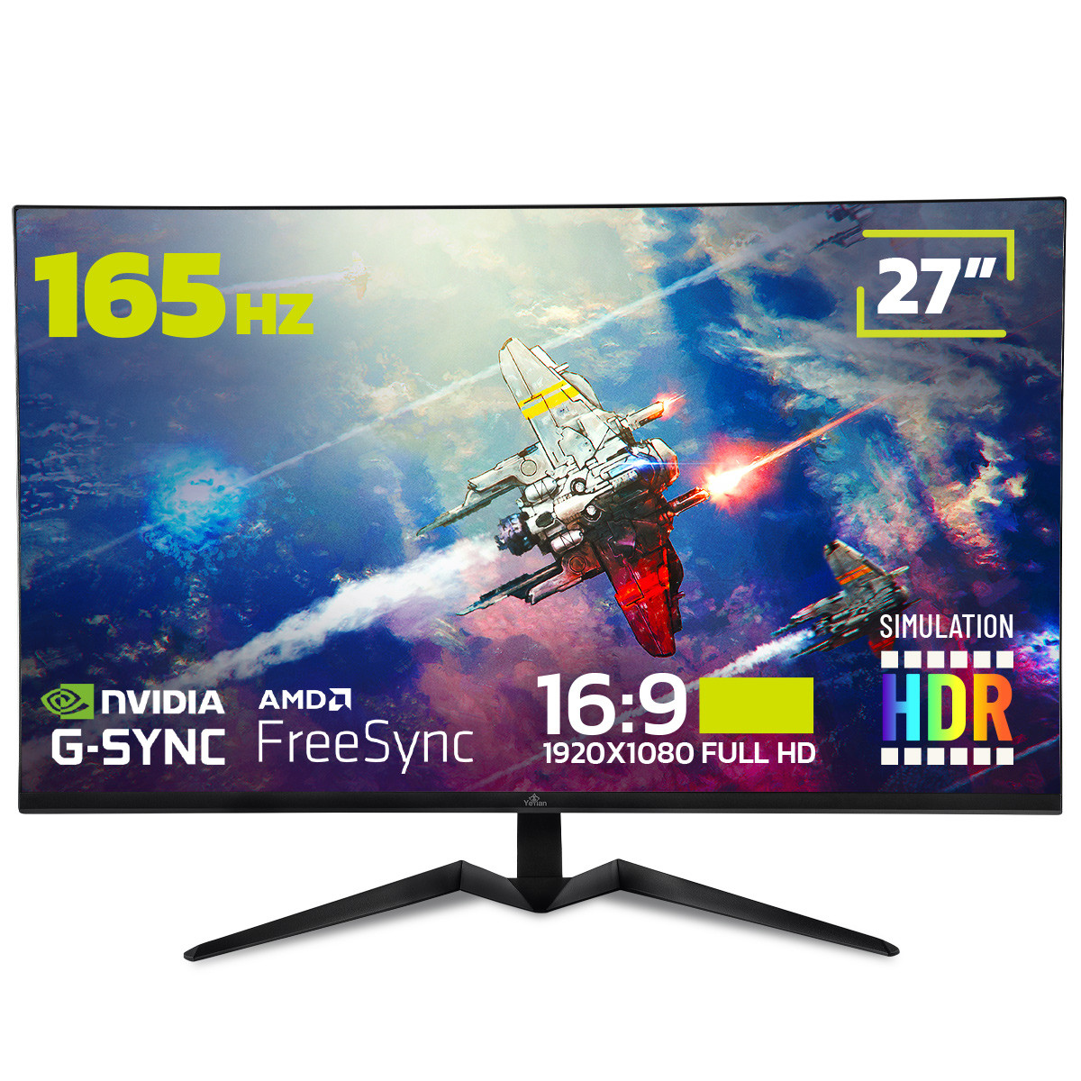 Monitor Gamer Yeyian LED 27", Full HD, Widescreen, G-Sync/FreeSync, 165Hz