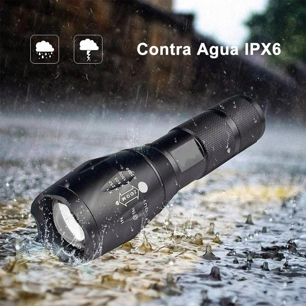 Lampara Táctica 2000 Lumens Cree Led T6 Recargable