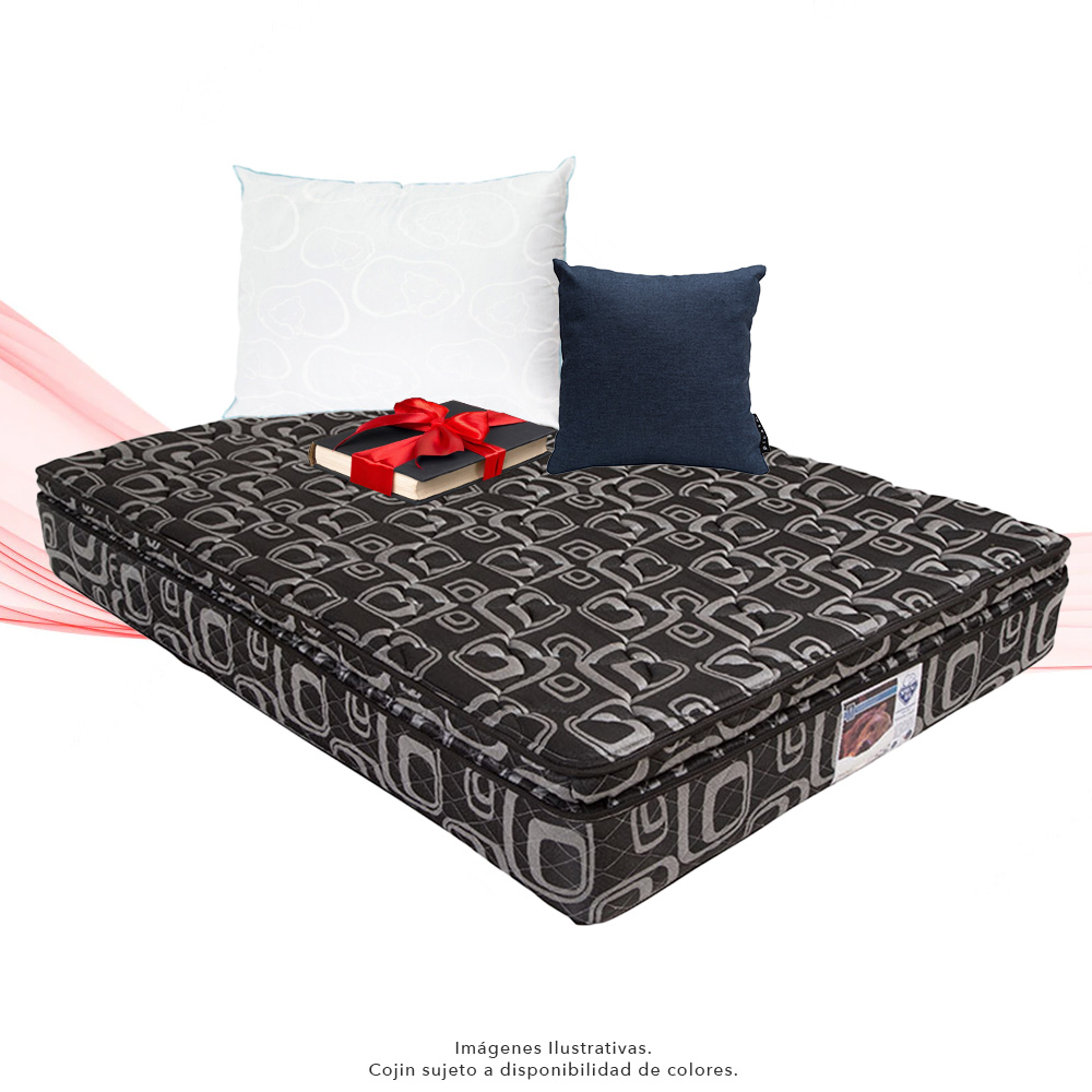 Colchón Matrimonial Spring Air Morgan Con Almohada Oso