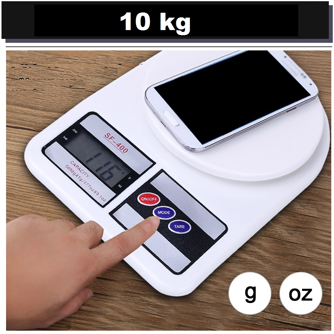 Bascula Gramera 10kg Blanca digital