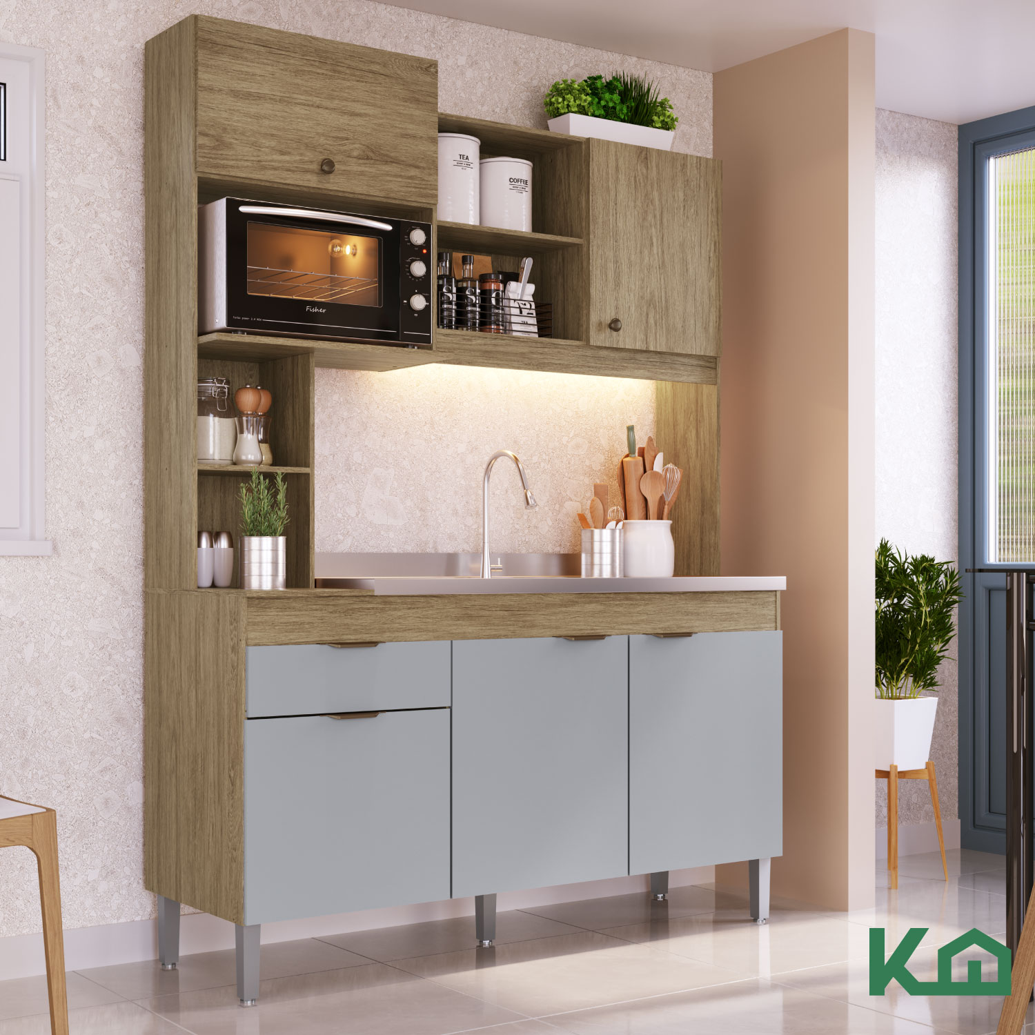Despensero Modular Mueble De Cocina Rack Alacena Para Lavabo