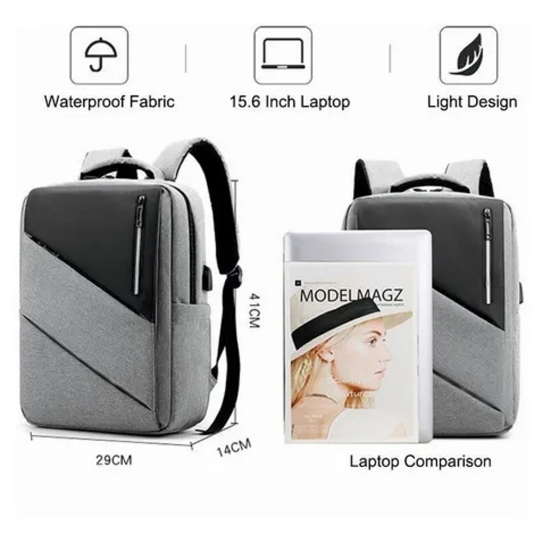 c-space Business impermeable poliéster resistente mochila para portátil con  interfaz USB Puerto de carga y Lock & auriculares para College Student