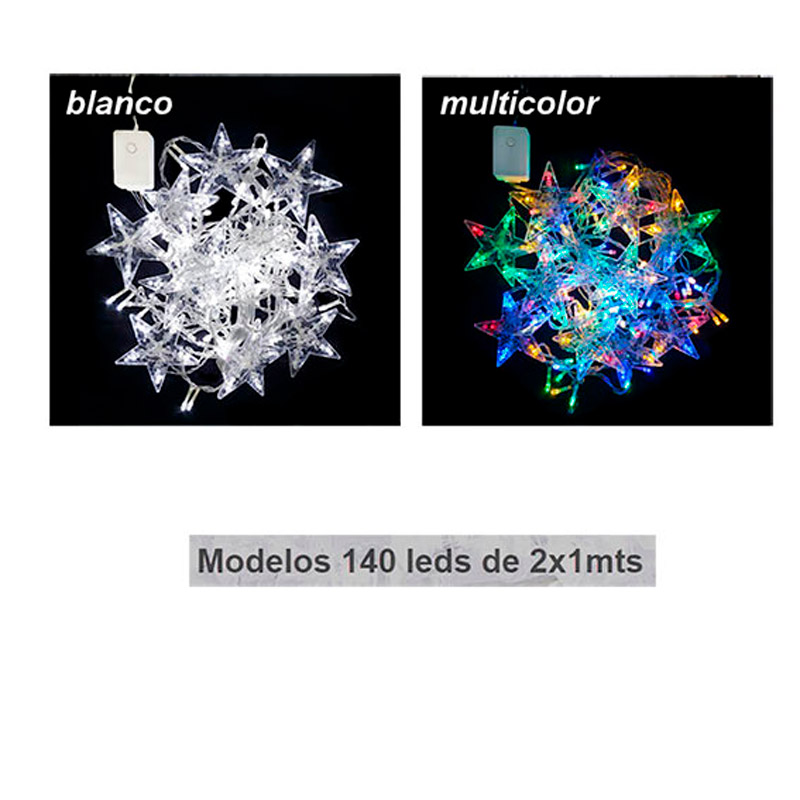Serie Cortina Estrella 140 Leds 8w Navidad 2m Largo 1 M Alto
