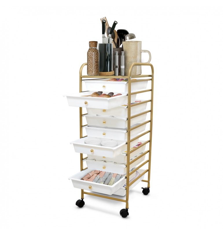Carrito Organizador con ruedas de 10 niveles para Cocina Estética