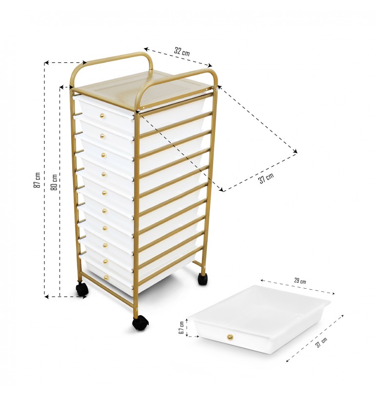 Carrito Organizador con ruedas de 10 niveles para Cocina Estética
