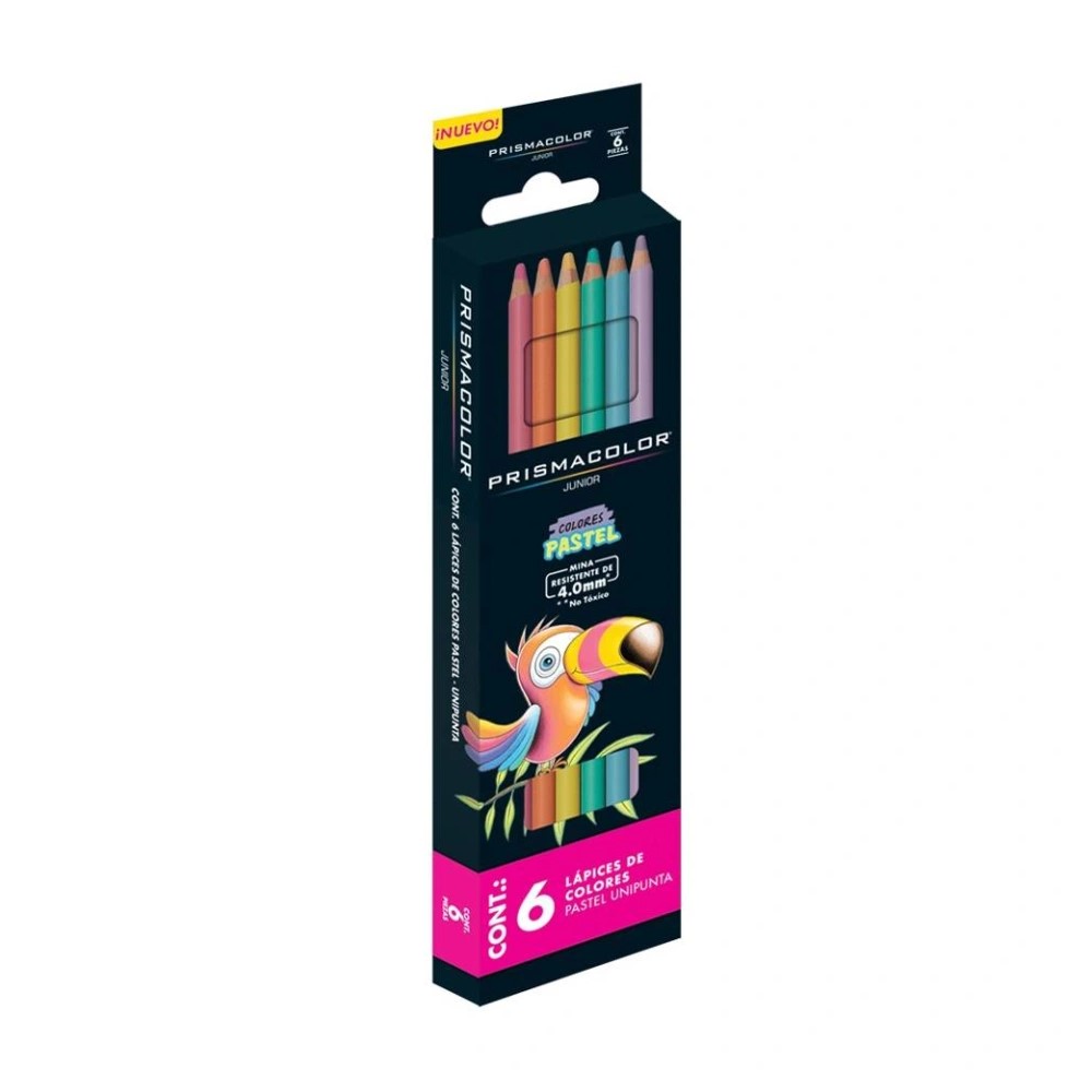 Lápices de Colores Prismacolor Junior Pastel Unipunta 6 piezas