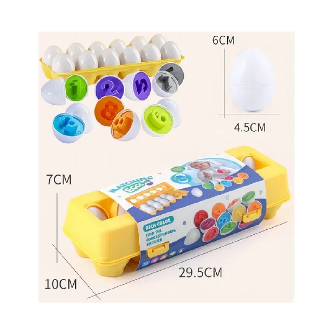 Juego Didáctico Niños, Huevos De Juguete Educativos Aprender
