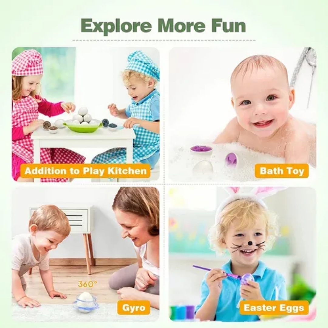 Juego Didáctico Para Niños, Juguete Educativo Huevos Colores