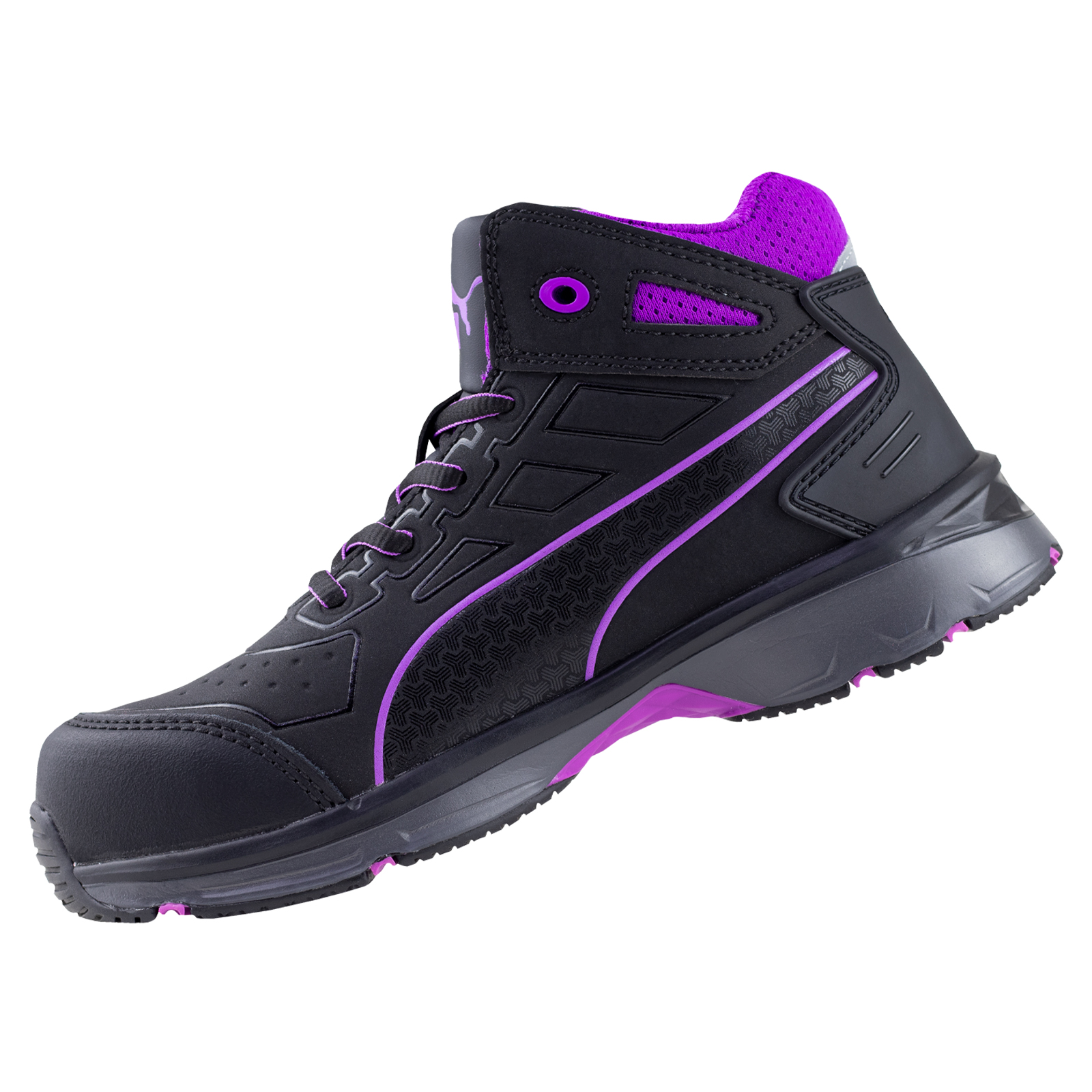 Botas Industriales Dieléctricas Para Mujer Puma Con Casquillo 63.389.4 Negro Morado