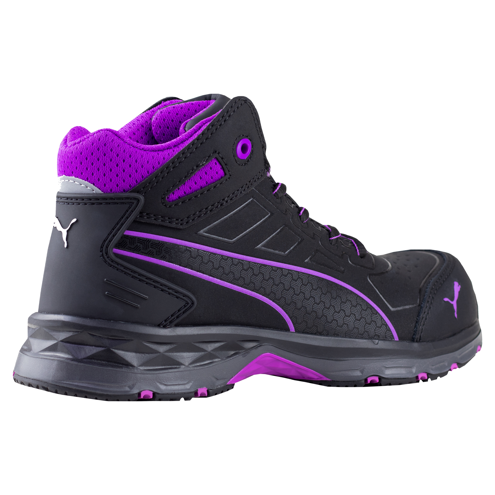 Botas Industriales Dieléctricas Para Mujer Puma Con Casquillo 63.389.4 Negro Morado