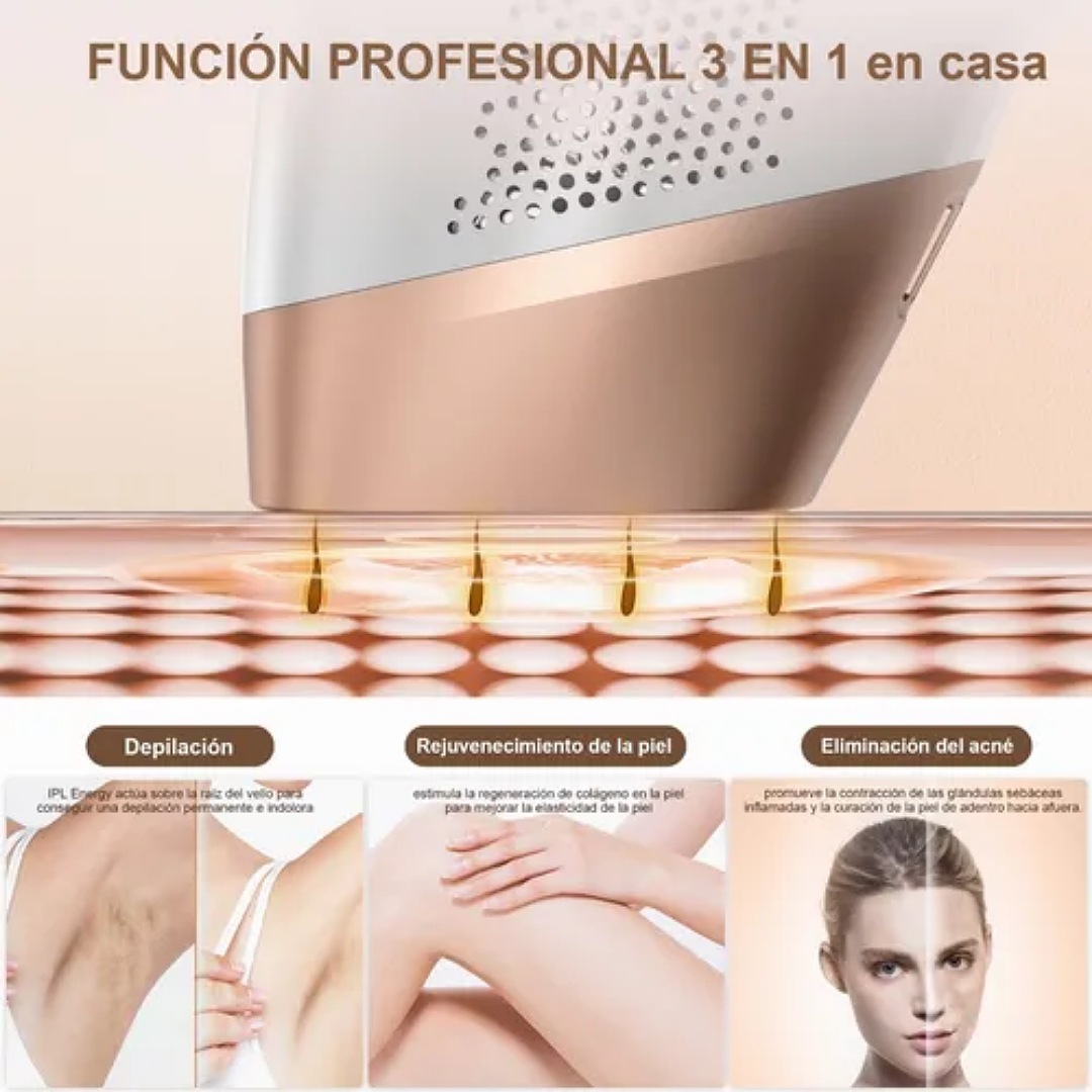 Depiladora Láser Ipl Permanente 999,900 Flashes 9 Nivel.
