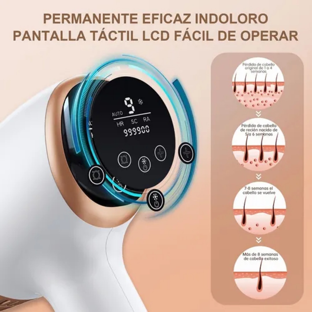 Depiladora Láser Ipl Permanente 999,900 Flashes 9 Nivel.