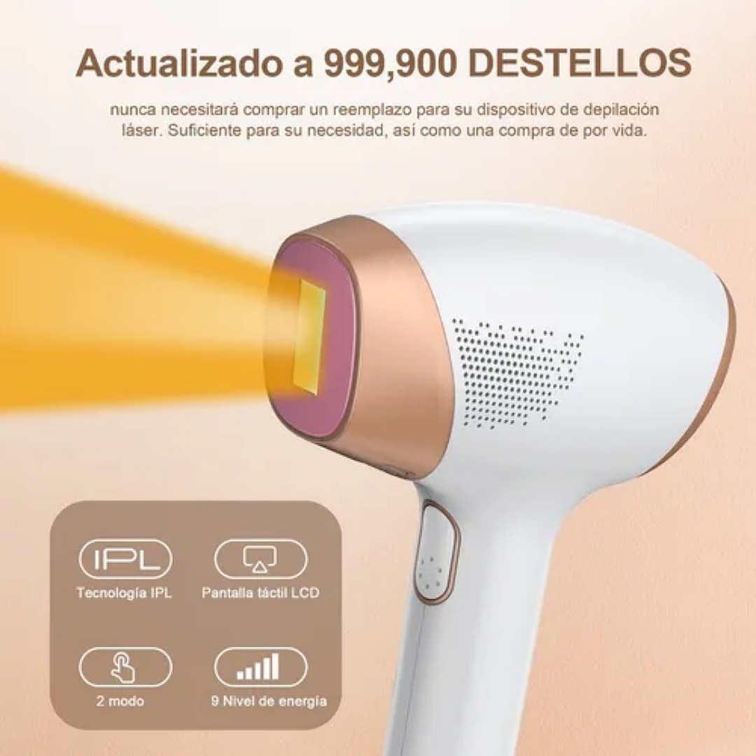 Depiladora Láser Ipl Permanente 999,900 Flashes 9 Nivel.