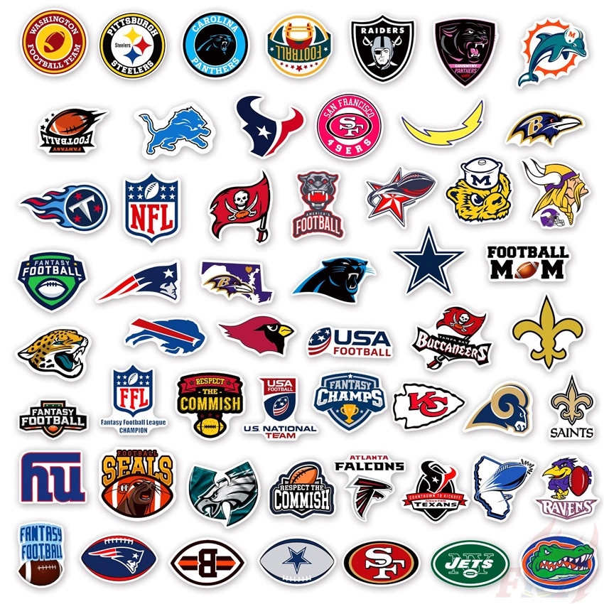 Nfl Hat Sticker PEGATINAS STICKERS NFL BASQUETBOL 52 PIEZAS