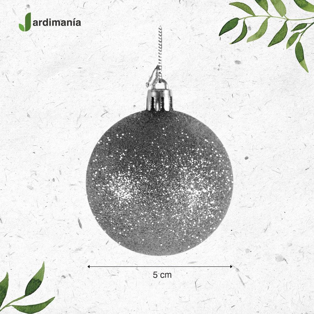 Set de 24 Esferas Navideñas Jardimanía, Plástico Plateado