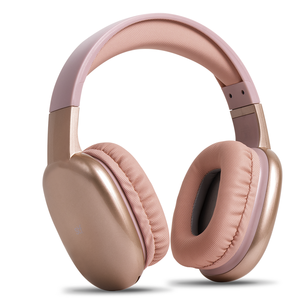 Audífonos Inalámbricos Over Ear STF Aurum Color Rosa.