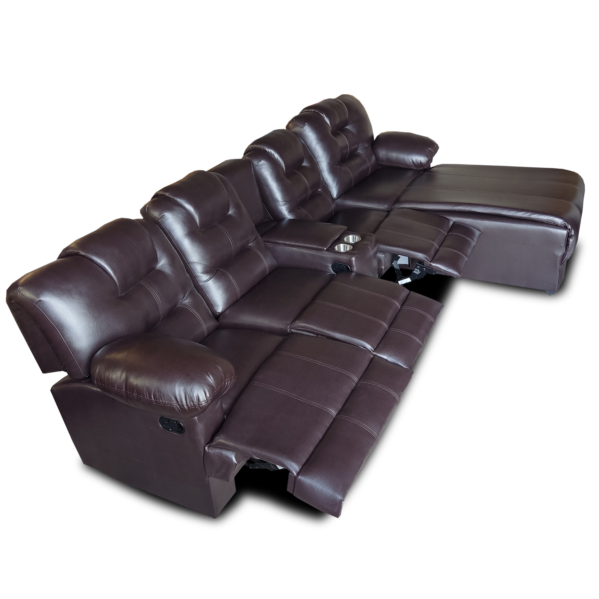 Sala Hercules c/3 reclinables y chaise der. extra grande MADERIAN // ENTREGA EN CDMX Y ZONA METROPOLITANA