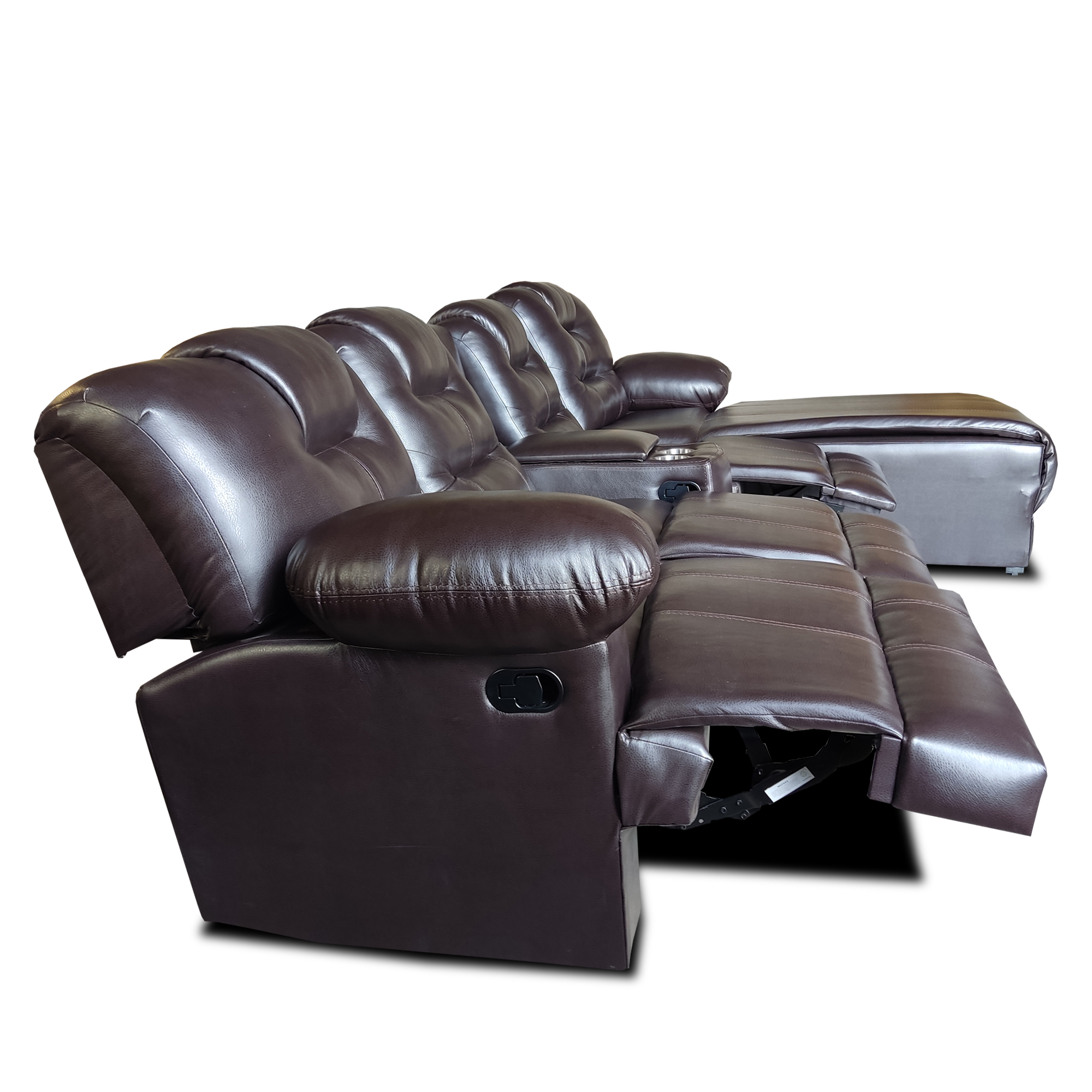 Sala Hercules c/3 reclinables y chaise der. extra grande MADERIAN // ENTREGA EN CDMX Y ZONA METROPOLITANA