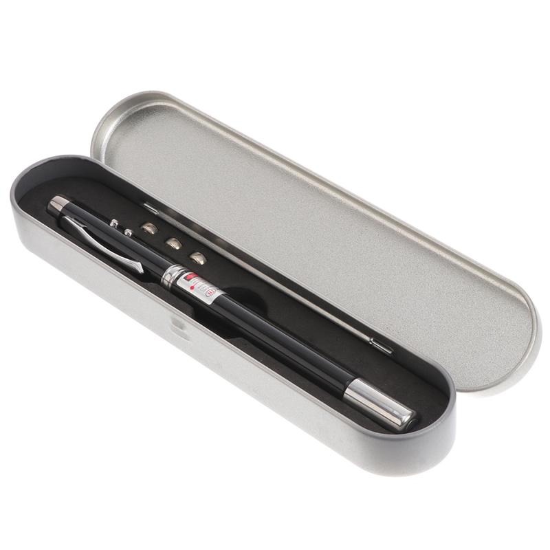 Pluma 5 En 1 Láser Lámpara Imán Señalador Bolígrafo C/caja Negro